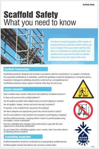 Slater Safety Scaffold Safety Poster