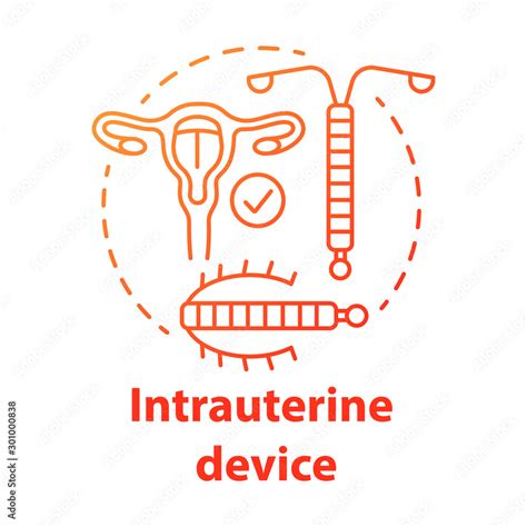 Intrauterine Device Red Concept Icon Safe Sex Pregnancy Prevention