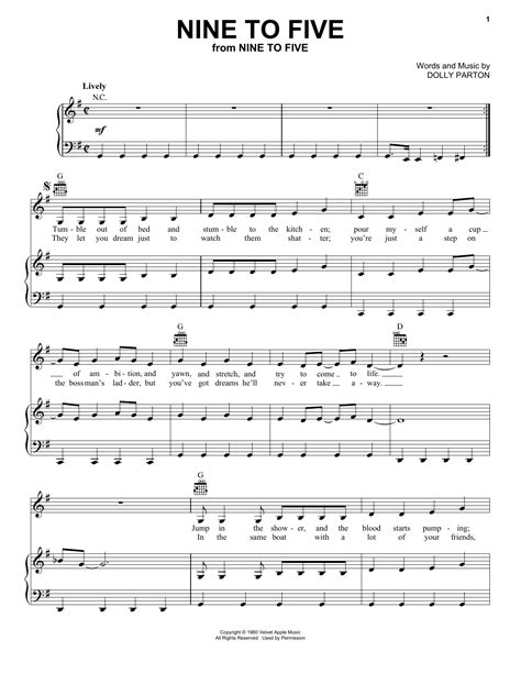 Dolly Parton Nine To Five Sheet Music Pdf Notes Chords Country