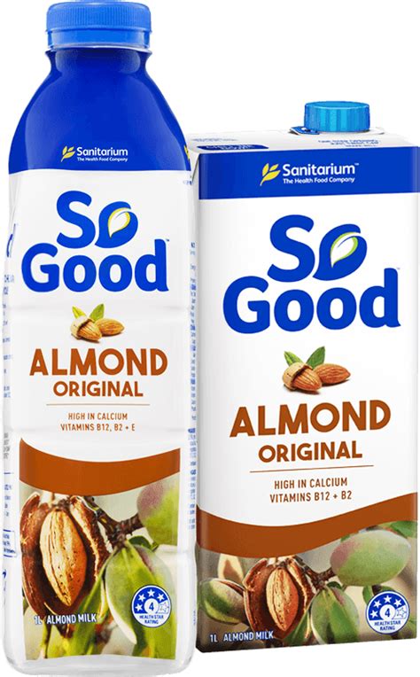 Shockingly, unfortified almond milk isn't exceptionally nutritious. So Good Almond Milk Original - So Good Australia