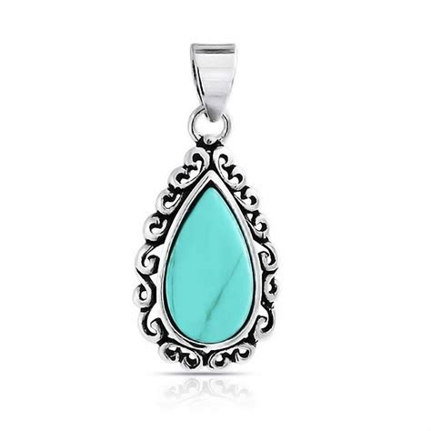 Amazon Com Enhanced Turquoise Teardrop Filigree Sterling Silver