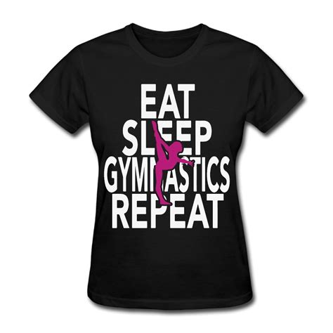 2017 eat sleep gymnastic printed t shirts women christmas humorous custom fitness hip hop