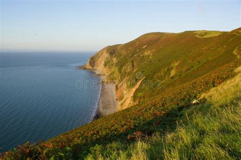 Scenic View Of A Beach In Exmoor National Park Somerset Uk Stock Photo