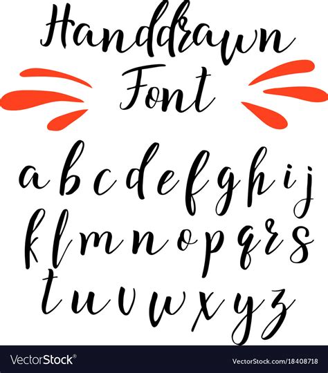 Handwritten Calligraphy Font Alphabet Royalty Free Vector