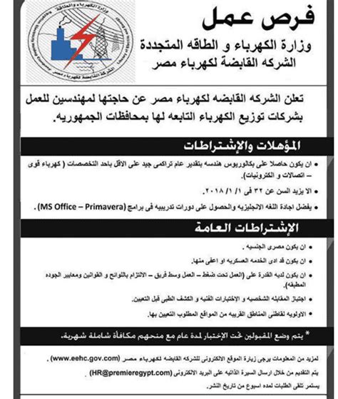 خطوات وطريقة التقديم على عداد الكهرباء من الانترنت. وزارة الكهرباء والطاقة فى مصر تعلن عن وجود وظائف خالية 2020
