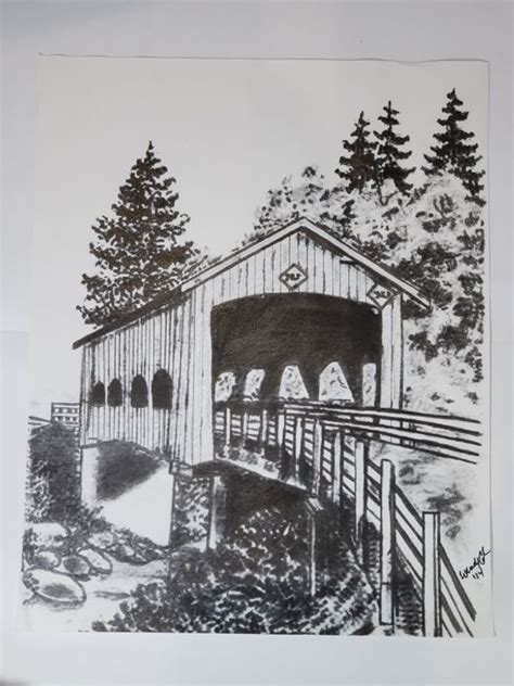 Covered Bridge Alteredmindartco Drawings And Illustration Buildings
