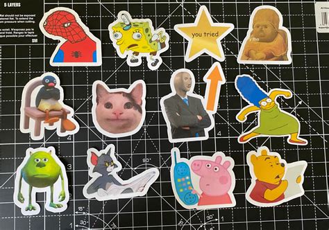 Meme Sticker Pack 4 12 Stickers Funny Memes Pick Etsy