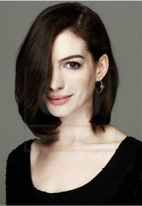 Anne Hathaway Hairstyle Natural Brown Short Bob Hair Wigs Fashion Lace