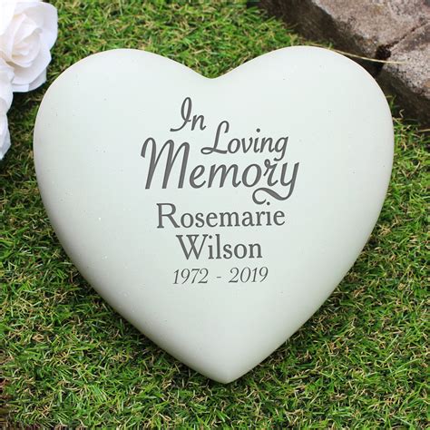 Personalised In Loving Memory Heart Memorial Stone - Just The Right Gift