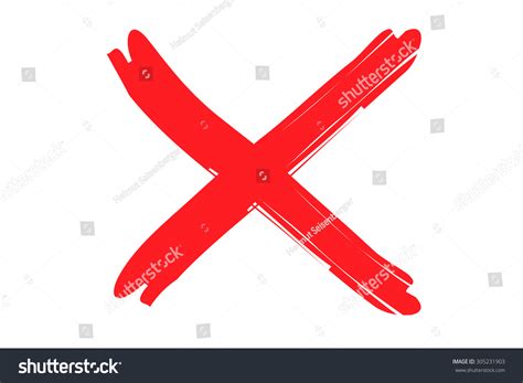 Red X Sign Illustration On White Stock Illustration