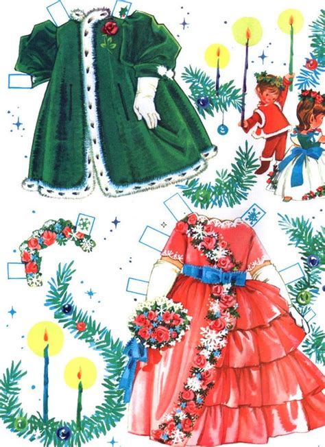 Print At Home Paper Dolls Little Miss Christmas 1965 Etsy Paper