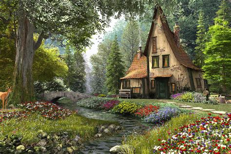 Toadstool Cottage Digital Art By Dominic Davison Pixels