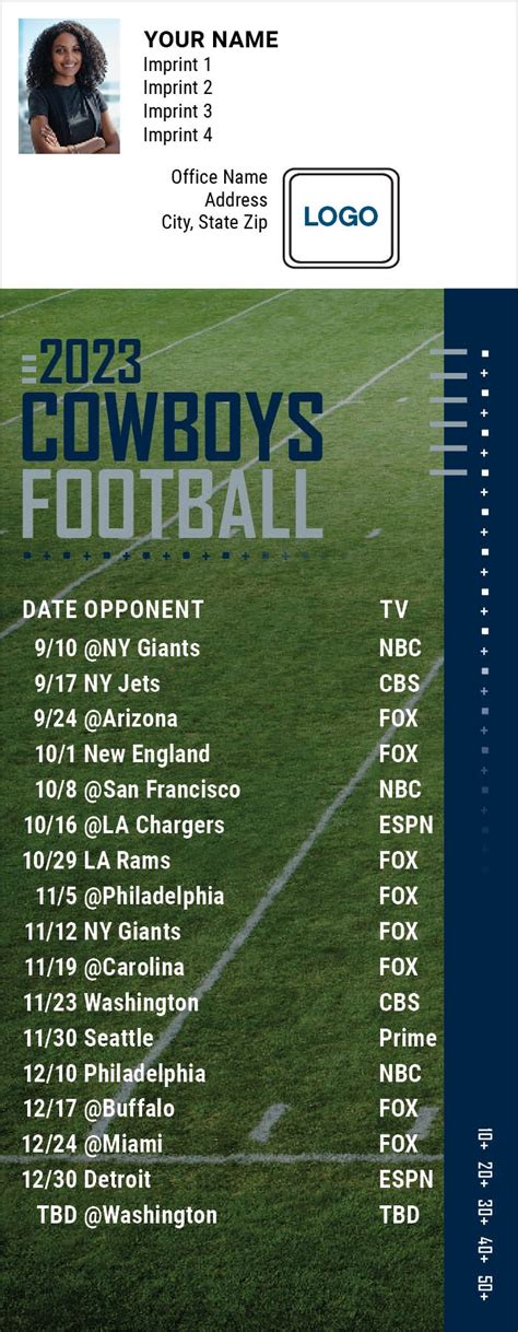 Custom Dallas Cowboys Football Schedule Magnets Free Samples Truly