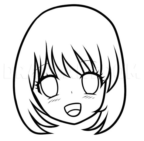 How To Draw An Anime Face For Beginners By Dawn Dragoart Com Anime Face Drawing Anime