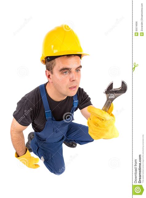 Worker Isolated In White Stock Photo Image Of Background
