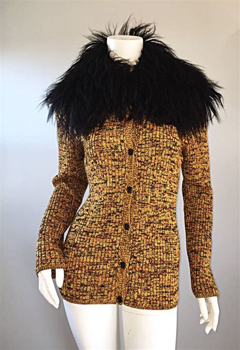Incredible Vintage Yves Saint Laurent Fourrures Mongolian Fur Sweater