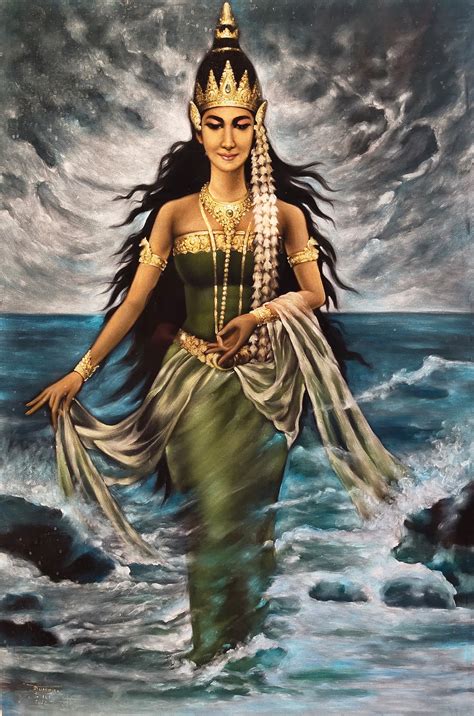 Sea Goddess Nyi Roro Kidul Fine Art Hyper Realism Hand Painted Etsy