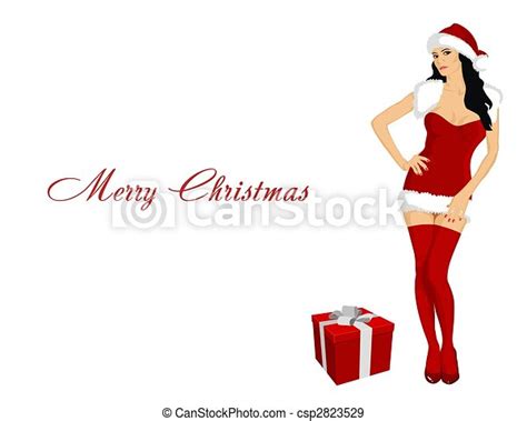 Stock Illustration Of Sexy Santa Claus Illustration Of Sexy Christmas Girl Csp2823529 Search