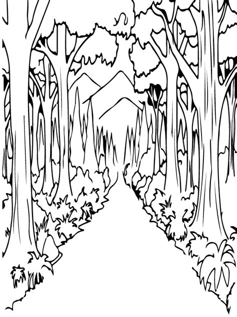 Forest Straight Road Coloring Page Free Printable Coloring Pages For Kids