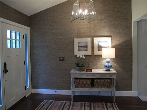 Gray grasscloth wallpaper transitional bathroom jcs. Gray Grasscloth Wallpaper - Cottage - entrance/foyer ...