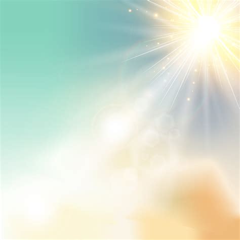 The sun shiny sunlight from the sky nature with lens flares vector ...