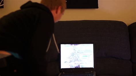 Share the best gifs now >>>. Guy punches his computer screen, it shatters, he has an ...