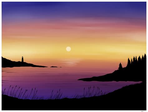 Digital Watercolor Sunset By Da Hobo On Deviantart