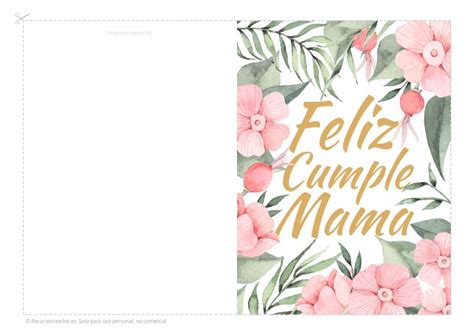 Tarjetas De Cumpleaños Para Mama Imprimibles · Recursocreativoes