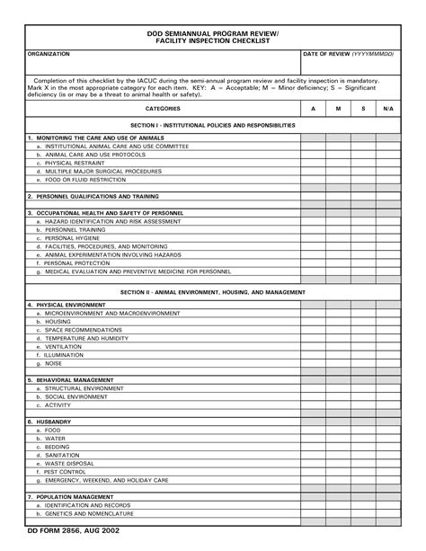 Veterinary Anesthesia Record Template I9 Png | Cleaning checklist, Checklist, Inspection checklist