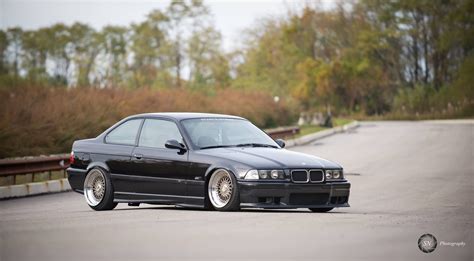 Black Bmw E36 Coupe Slammed On Some Cult Classic Bbs Rs Wheels Culture