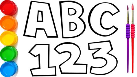 How To Draw Abc And 123 Easy Drawing Painting Coloring Abc And 123 For