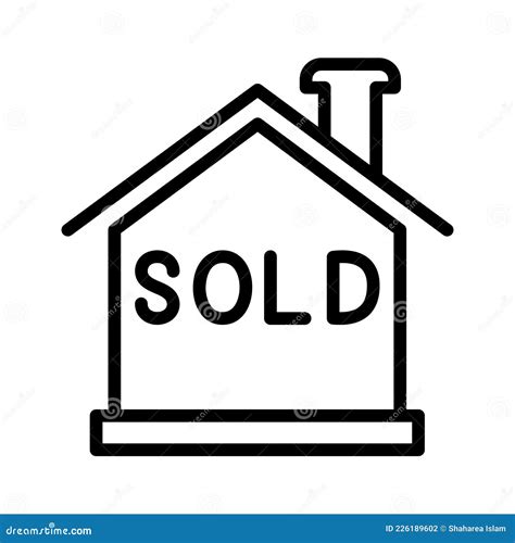 House Sold Sign Icon Stock Vector Illustration Of Board 226189602