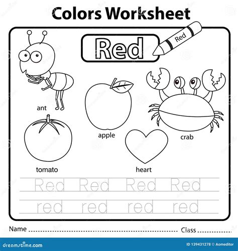 Color Red Worksheet Pdf