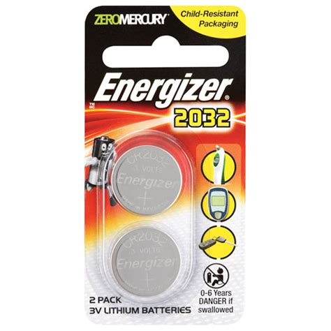 Energizer Battery Coin Cell Pk2 3v Cr2032 Lithium Batteries Lsc