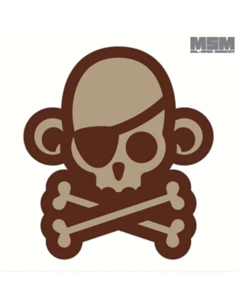 Mil Spec Monkey Tactical Patch With Velcro Skullmonkey Pirate