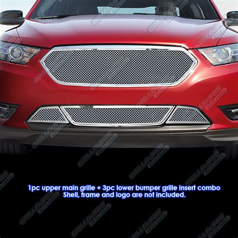 For 2013 2015 Ford Taurus With Honeycomb Bumper Stainless Mesh Grille