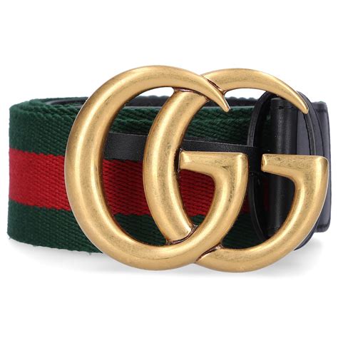 Gucci Belt He21t Canvas Calfskin Logo Green Red Black Lyst