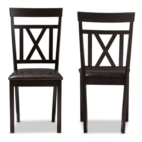 Noble House Taylor Dark Grey Bonded Leather Dining Chair Set Of 2