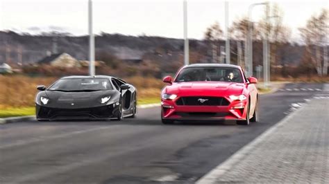 Ford Mustang Gt And Lamborghini Aventador S Acceleration And Sound Youtube