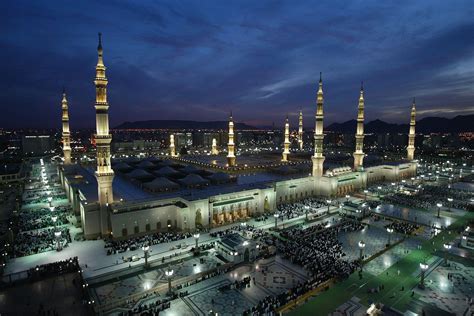 madinah  night  view  masjid  nabawi hajj  umrah