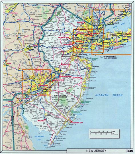 Large Roads And Highways Map Of New Jersey State With Cities Vidiani