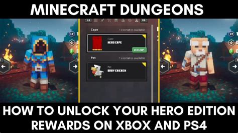 Minecraft Dungeons How To Unlock Your Hero Edition Rewards On Xbox And