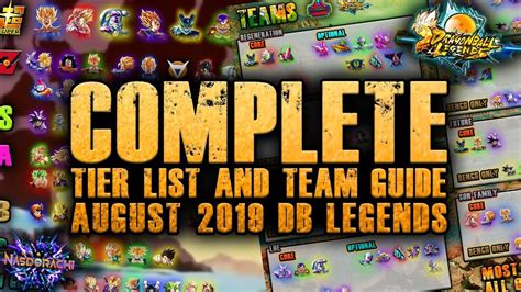 Check spelling or type a new query. COMPLETE Character Tier List and Team Guide in August 2019 for Dragon Ball Legends - YouTube