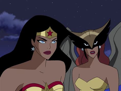 Hawk Girl And Wonder Woman From Justice League The Tv Show Cartoon