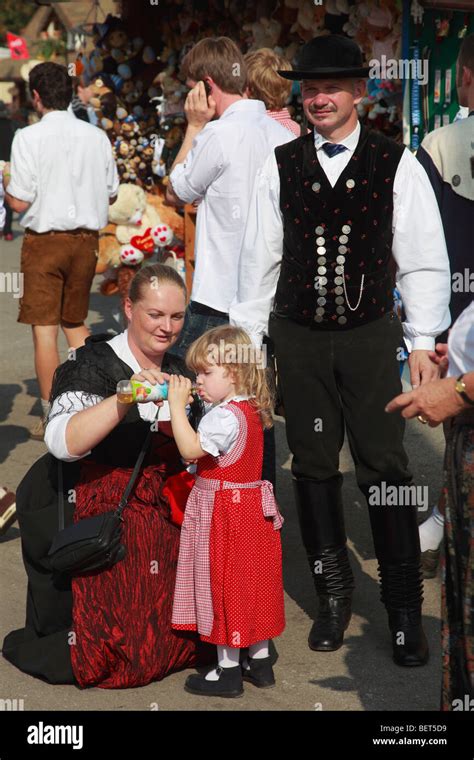 Germany Bavaria Munich Oktoberfest People In Traditional Dress