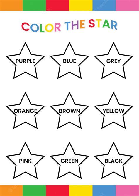 Premium Vector Read Names Of Colors And Color The Shape Worksheet For
