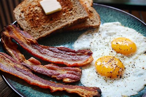 Homemade Bacon Eggs Toast Food