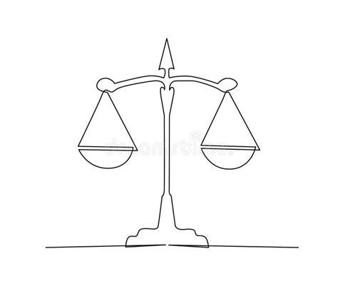 Continuous One Line Drawing Of Scales Scales Of Justice Line Art