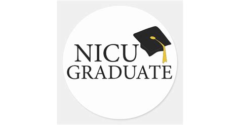 Nicu Graduate Classic Round Sticker Zazzle