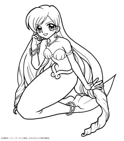 Anime Mermaid Coloring Pages At Getdrawings Free Download